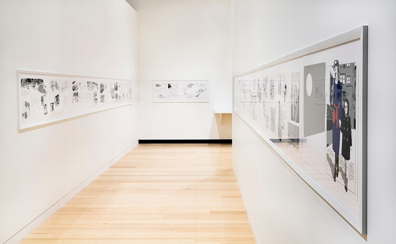 Installation views of Julia Jacquette: Unrequited and Acts of Play, Ruth and Elmer Wellin Museum of Art at Hamilton College (February 18 – July 2, 2017). Photos by John Bentham